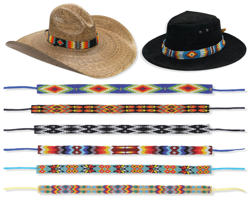 6 Pack Colorful Beaded Hat Bands!  Only $9.50 ea.!