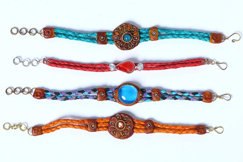 Handcrafted Southwest Style Leather Bracelets from El Paso Saddleblanket