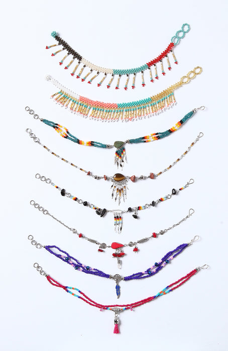 Handcrafted Southwest Style Beaded Anklets from El Paso Saddleblanket