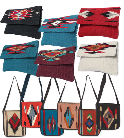 12 PACK Assorted Chimayo-Style Clutch Purses & Wool Totes! Only $11.50 each!