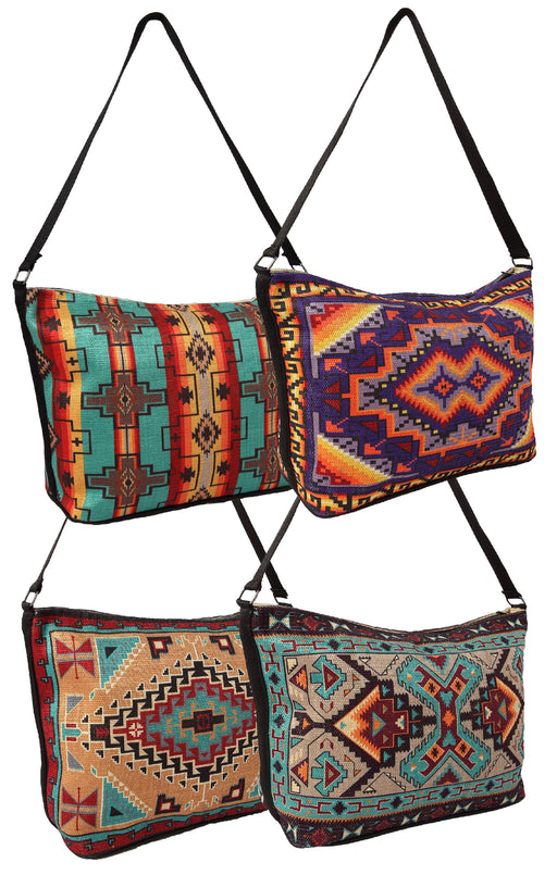 8 pack intricate geometric designed purses in assorted designs and colors.