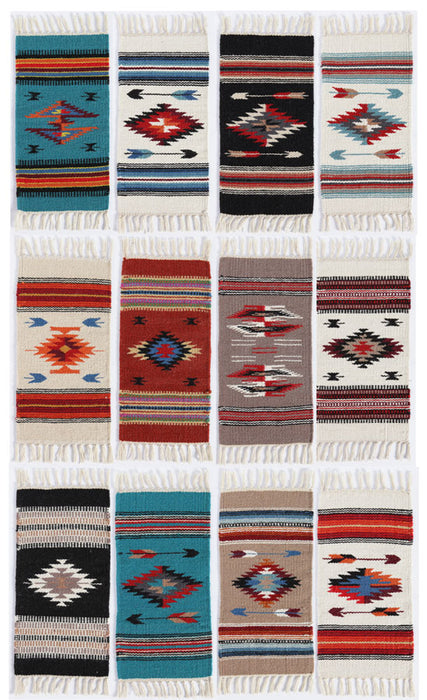 Handwoven Wool Chimayo Style Table Mats in size 10" x 20" from El Paso Saddleblanket