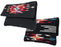 Handcrafted wool clutch purse in southwest style design and black color.