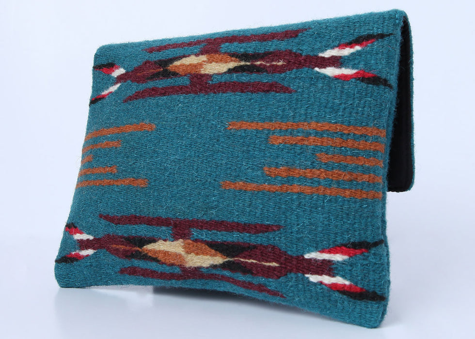 Southwest Wool Chimayo-Style Clutch Purse in design G, back side