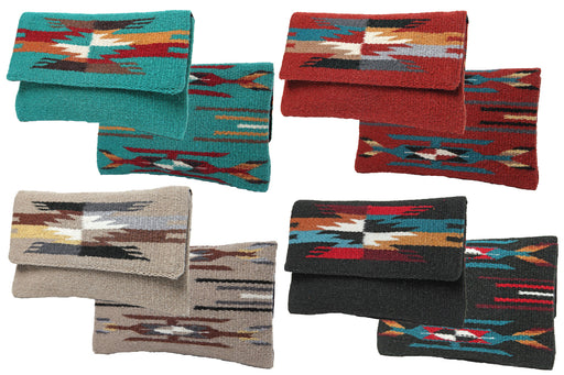 Pack of 8 Wool Clutch Purses in a variety of designs and colors.