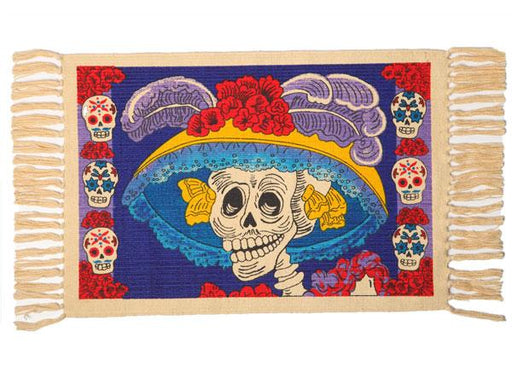 Cotton Stencil Table Mat - Day of the Dead 205