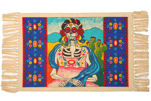 Cotton Stencil Table Mat - Day of the Dead 211