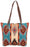 Handwoven wool Maya Modern Purse in classic zapotec-style design, teal and orange.