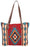 Handwoven wool Maya Modern Purse in classic zapotec-style design, teal and red.