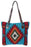 Handwoven wool Maya Modern Purse in classic zapotec-style design, turquoise and red.