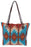 Handwoven wool Maya Modern Purse in classic zapotec-style design, turquoise and rust.