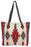 Handwoven wool Maya Modern Purse in classic zapotec-style design, cream and red