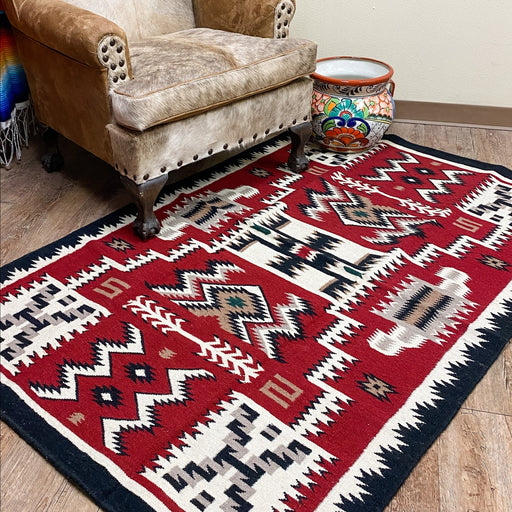 4' x 6' Handwoven Wool Trading Post Rug #722