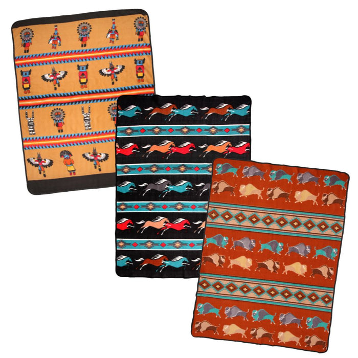 12 Pack Assorted Fleece Lodge Blankets!   Only $12.00 ea.