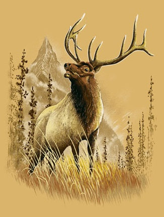 Plush Pictorial Queen-Size Blanket - Elk 2