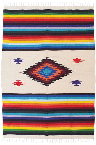 Brightly Colored Handwoven Mazatlan Style Throw Blanket from El Paso Saddleblanket