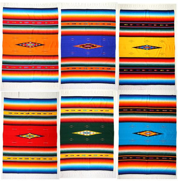 Diamond Saltillo-Style Handwoven Serape Blankets from El Paso Saddleblanket
