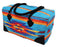 Weekender Bag in vibrant colors of turquoise, blue, red, and orange
