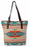 Handwoven cotton Santa Rosa Handbag with one-sided southwest design in beige and teal