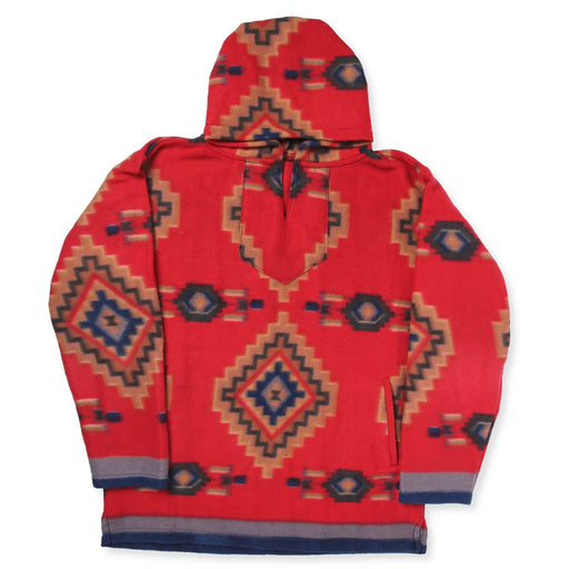 Southwest style fleece pullover hooded sweater in design 'K', size XXL