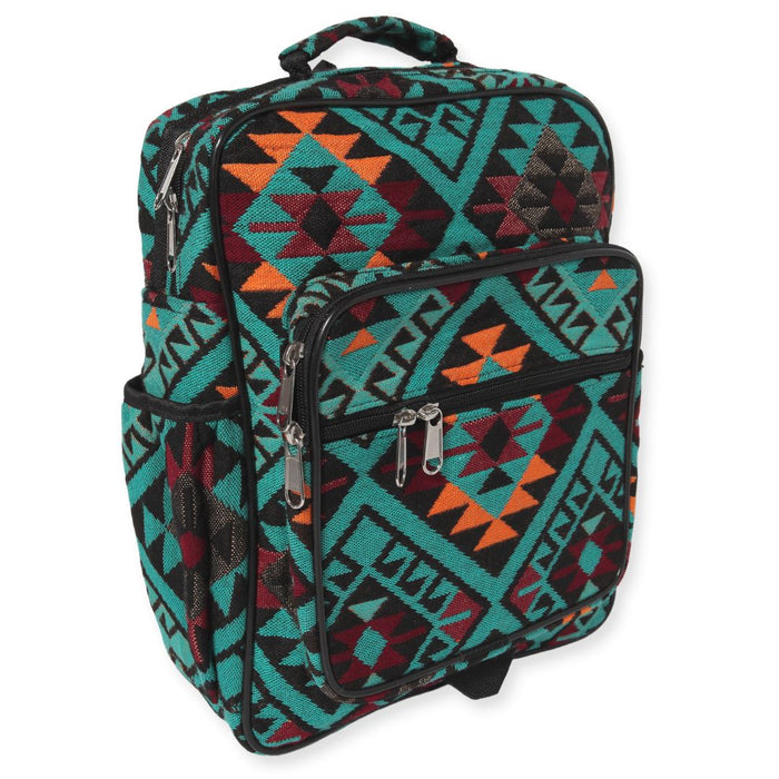 New West Southwest Backpacks in teal and black.