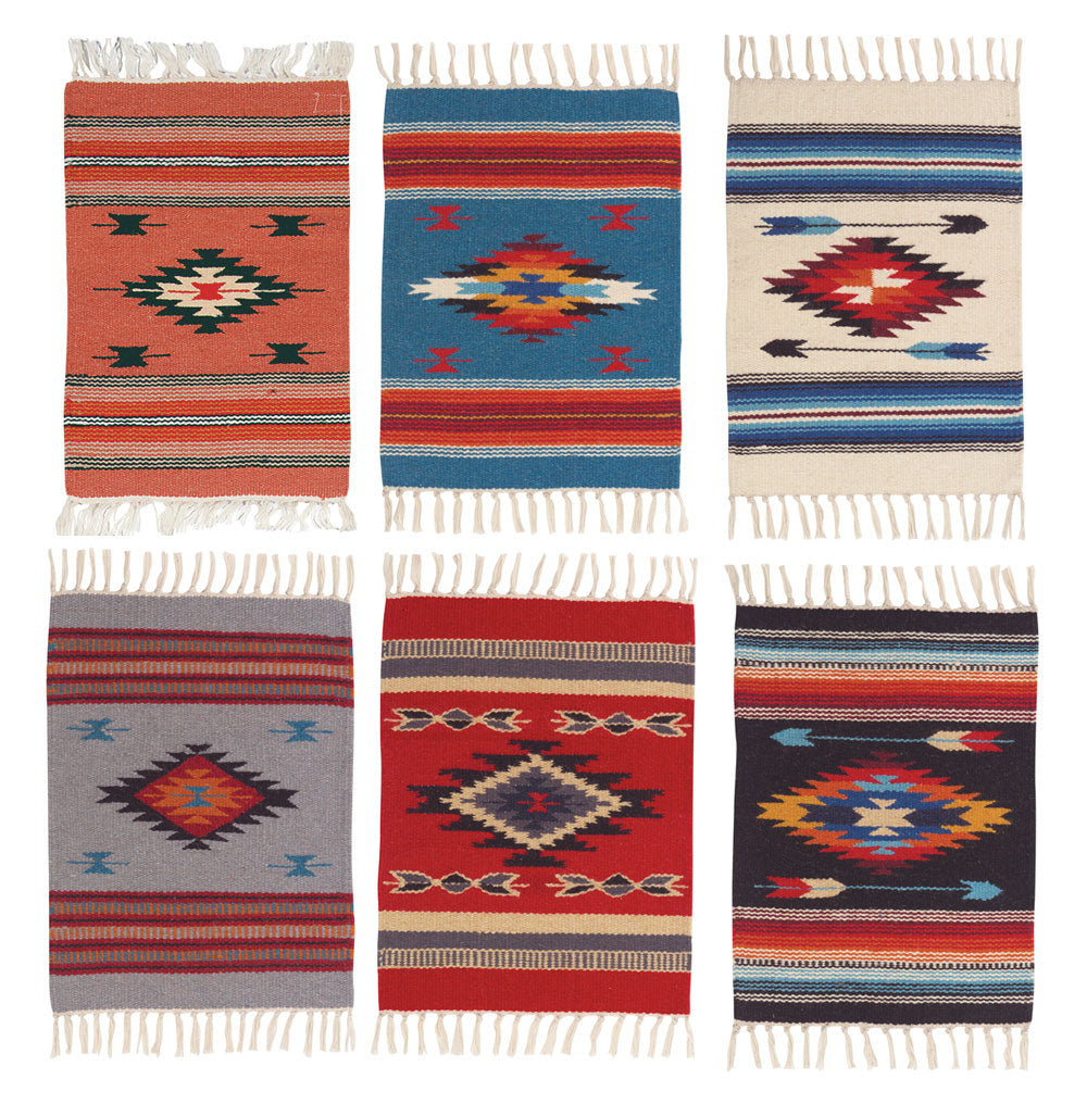 Handwoven Wool Chimayo Style Mats-15 Handwoven Wool Chimayo Style Mats-15