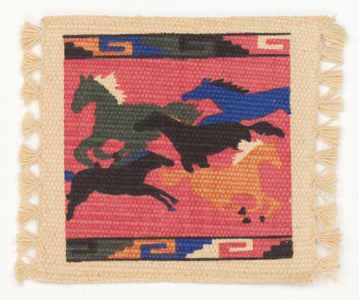 Cotton Stencil Coaster- Running Horses
