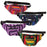 12 pack colorful cotton fanny packs in assorted stripe patterns.