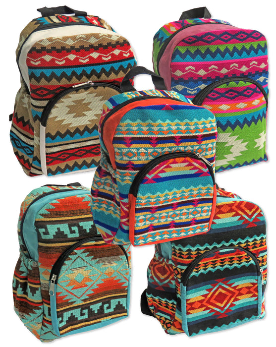 3 pack youth size backpacks in brightly colored geometric designs. Shipped assorted