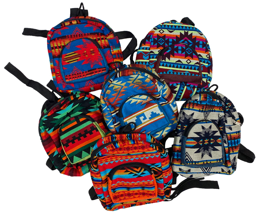 Ultra mini baby-sized backpacks in colorful patterns. Shipped as an assortment.