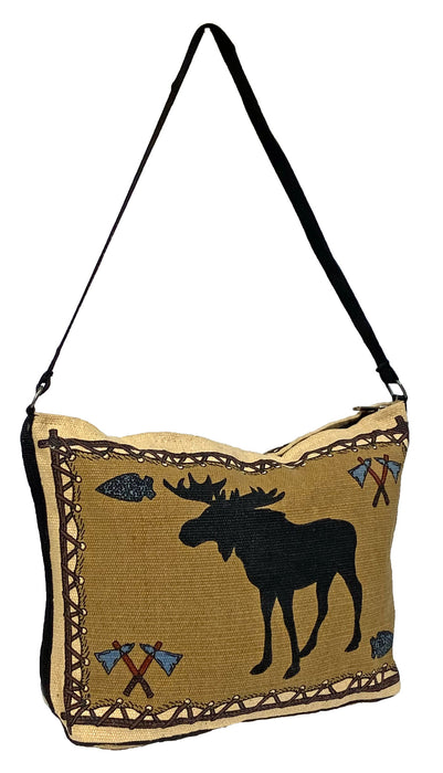Cotton Stencil Print Purse, Wildlife Moose design from El Paso Saddleblanket