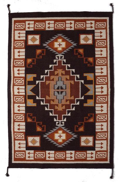4' x 6' Handwoven Wool Trading Post Rug #789D