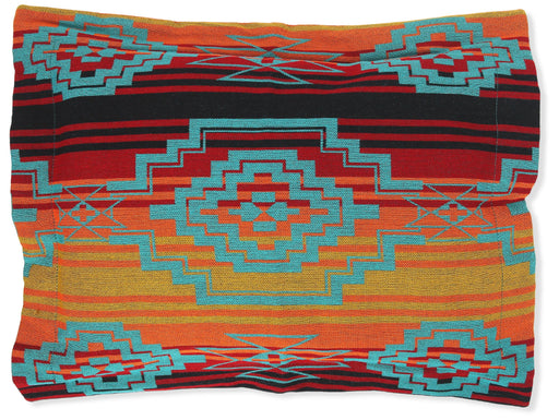 Pillow Sham for bedspread design #7038C in red, orange, yellow, and teal.