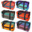 Assorted Weekender Bags in bright and vibrant psychedelic colors.