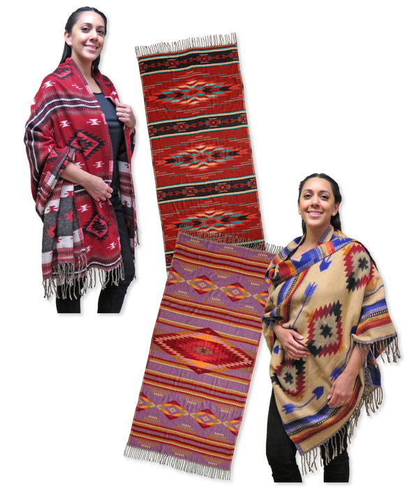 8 Southwest -Style Shawls in New Designs! Only $14.50 ea.!