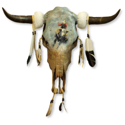 BEAUTIFUL Hand Painted Rodeo Southwest Skull! Only $72 ea!