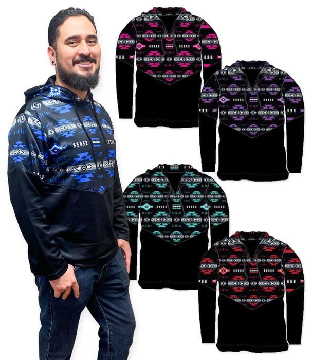 <font color="red">NEW!</font> LARGE Blue Traditional Southwest Hoodie Pullovers!