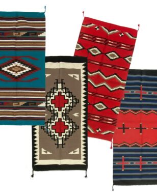 4- Hand Woven 20" x 40" Wool Weavings!