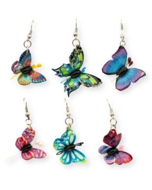 3-D Colorful Butterfly Earrings