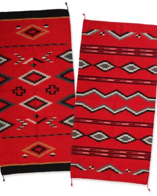 <font color="red">2 Pack 32" x 64"</font> Handwoven Wool Red Rugs!