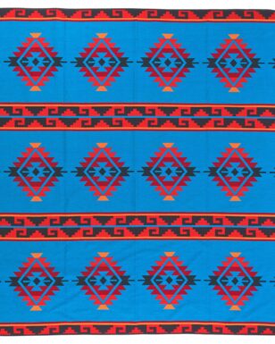 Bedspread 7018 - KING, Blue, Orange