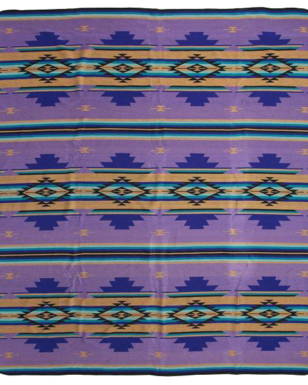 Bedspread 7029 - QUEEN, Purple, Blue