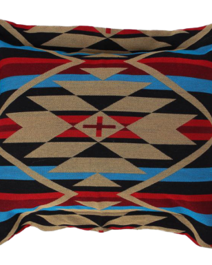 PILLOW SHAM 7039 - Tan, Blue, Black