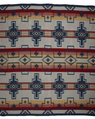 Bedspread 7040 - KING, Smoke, Blue, Red