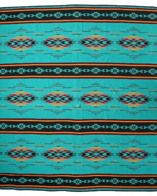 Bedspread 7041 - QUEEN, Teal, Black