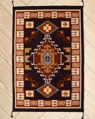 Hand Woven Wool Trading Post Rug 789