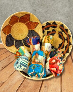 9pc Coral Fleece Throw Blanket & Basket pack.