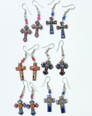 24 pairs of Acrylic Cross Earrings