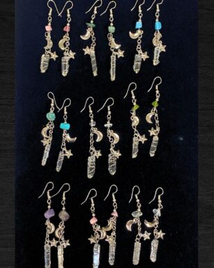 24 Pairs of Crystal Moon/Star Earrings.