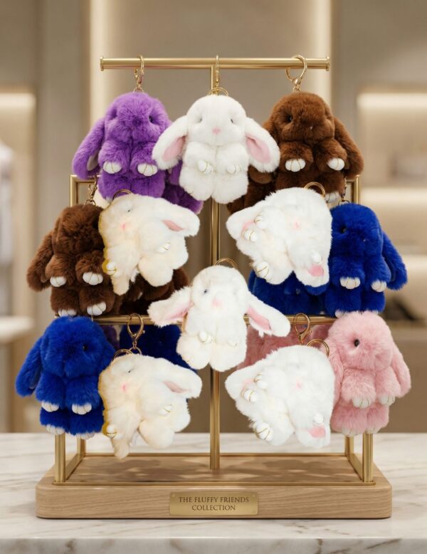 Authentic Rabbit Fur Keychain - El Paso Saddleblanket